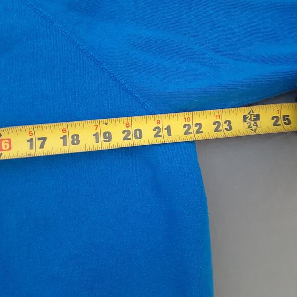 Vtg 80s 90s Hanes Sport Blank Mens L Blue Crewneck Sweatshirt Made In USA Plain - Picture 4 of 5